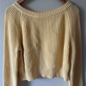 Brandy Melville Butter Yellow Cropped/Ribbed Sweater